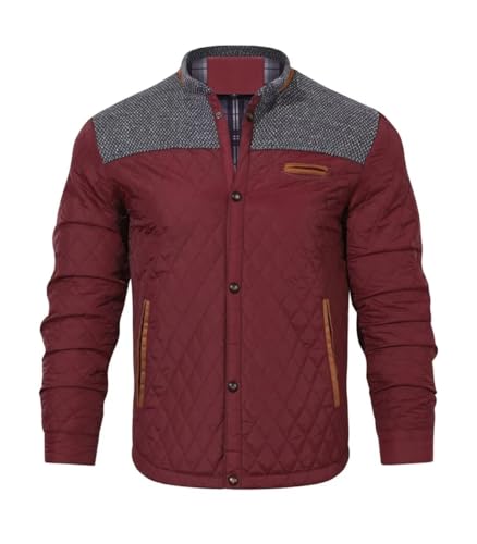 FTIMILD Men's Diamond Quilted Puffer Down Jacket Lightweight Casual Button Down Coats3