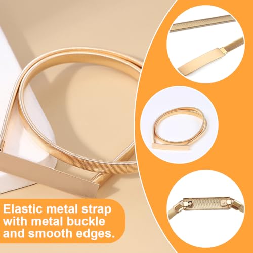 Wide Waist Cincher Belt for Women, PU Leather Fashion Accessory in Gold3