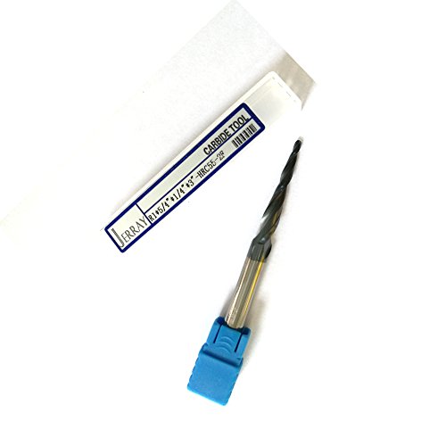 Jerray 1.0*D1/4"*1-1/4"*3"*2F Cnc Carving 3.92 Deg 2 Flutes Tapered Angle Ball Tip Radius=1.0Mm X 1/4 Inch Shank Tungsten Solid Carbide Hrc55 thumb #2