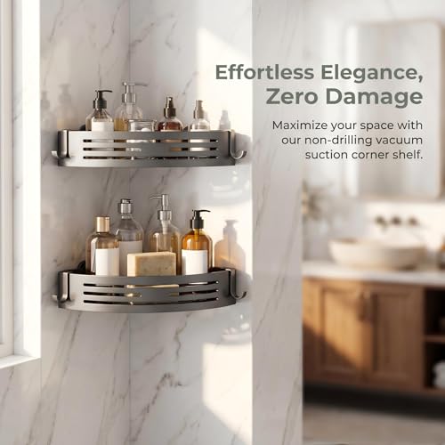 Corner-Shower-Caddy-Suction-Cup-2-Pack-Shower-Shelves-Gray-No-Drilling-Aluminum-Alloy-Shower-Organizer-Rustproof-Bathroom-Storage-Rack-with-Towel-Bar-Hooks
