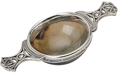 I LUV LTD Cuerno Adornado Quiach con Mango Y Ribete de Peltre en Diseño Celta 2