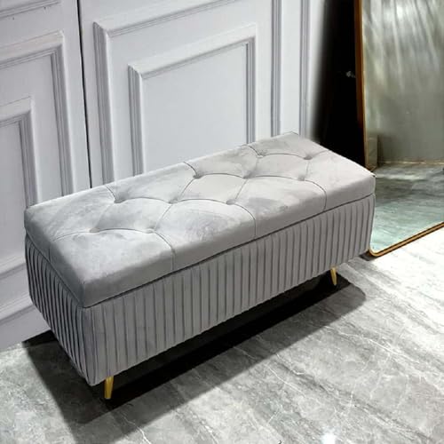 Banc en velours élégant aux finitions raffinées et pieds métalliques design - 2