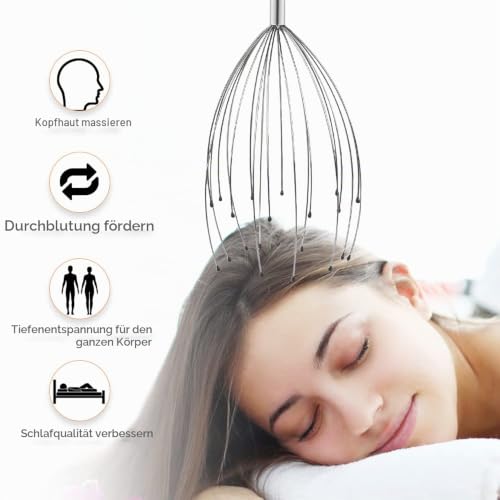 URAQT Kopfmassage Spinne mit 20 Fingern, Kopfmassagegerät(3 Set) – Ansicht 5