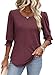 Blouses for Women Dressy Casual Womens Summer Tops 2025 Ladies Tops and Blouses Plus Size Womens Clothing Burgundy L