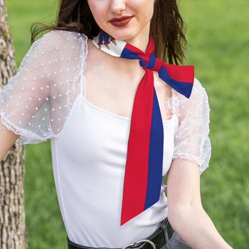 Haitian flag Printed Women's Fashion Scarf Suitable as Scarves, hair scarves, headbands, headbands, handbands, Black, One Size4