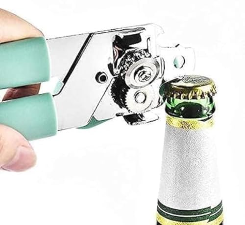 Image of Multipurpose Manual Can Opener and Bottle Opener, Tin Cutter with Smooth Edge Comfortable & Anti Slip Hand Grip Multi
