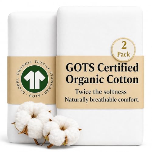 2 x GOTS Organic Bedside Bassinet Sheets 33x20 and 35x19 Compatible with Maxi Cosi Iora Baby Delight Ronbei Koola Baby Bond Harppa Cudly 3 in 1 - Luxury Turkish Cotton - Boy Girl