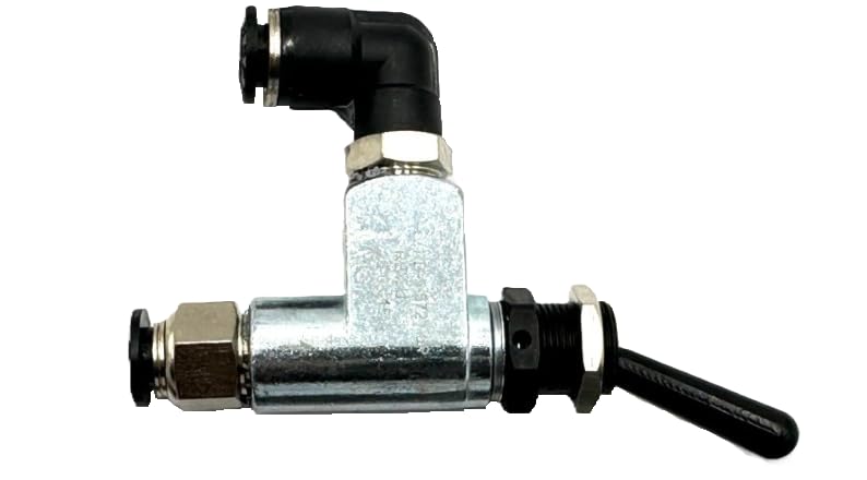 Peterbilt OEM BA14500 T R P Air Toggle Switch, Pneumatic Control Valve, Metal Construction, Black, Industrial Grade