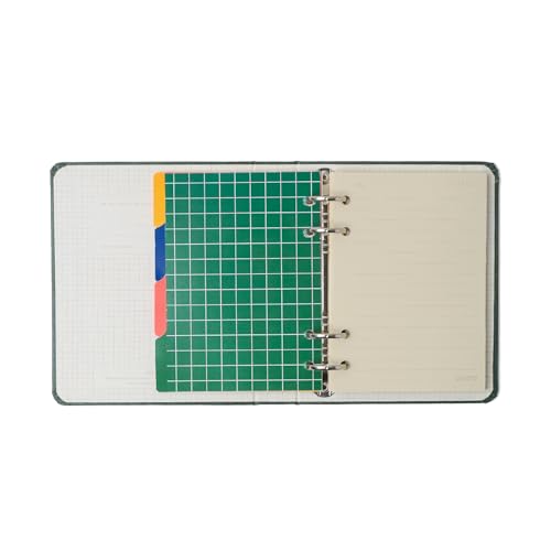 Caderno Criativo Argolado Office Duo Clássica Pautado & Pontado A6 Verde Oliva, Cicero