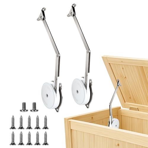 2 Pack Toy Box Hinges Soft Close Hinges with Adjustable Tension & Multi-Angle Function Zinc Alloy Lid Support Hinges for Wooden Chests Cedar Storage Benches and Trunk