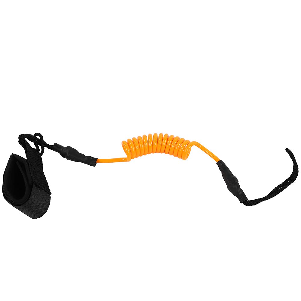 Paddle Leash Safety Stand Up Surfboard Accessory for Surfplank Board Kayak, Adjustable Ankles, High Strength for Men Women, Durable PU Material (Orange)