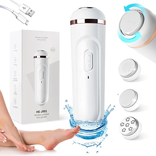 Electric Callus Remover for Feet - Rechargeable Men & Women Foot Spa Kit - 3 Alloy Heads for Tough Callus Removal & Smooth Feet - Professional Dead Skin Remover by Aodesy