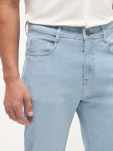 Image of Urbano Fashion Men's Straight Fit Washed Denim Jeans Stretchable