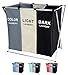 135L Cesto Portabiancheria Paniere 3 scomparti Sorter Cestino Pieghevole Con Telaio in Alluminio Lavaggio Borsa Per Abiti Sporchi Per Bagno Camera da Letto Casa (WHITE+BLACK+GREY)