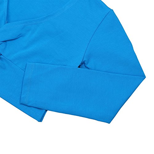 YiZYiF Kids Girls Dance Ballerina Front Twist Long Sleeve Cotton Wrap Top4