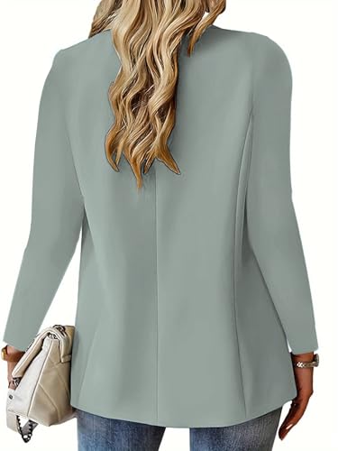 Women's Minimalist Solid Button Lapel Collar Blazer, Blazers for Women Business Casual4