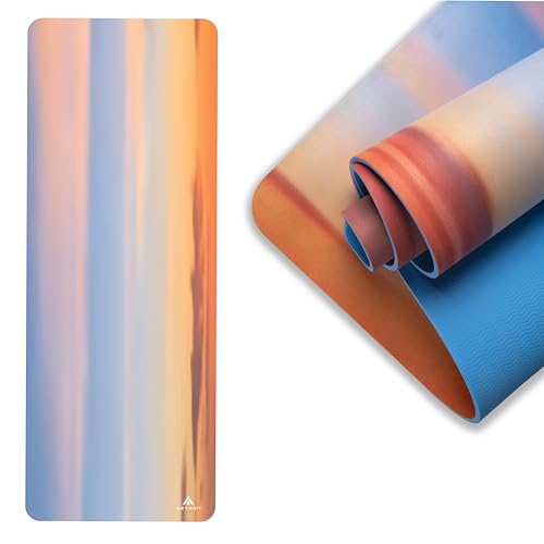 Aethon Vegan Suede Yoga Mat with Strap,6mm Extra Thick, High Density, Non Slip & Extra Grip, Large, Eco-friendly Exercise Mat, Yoga,Pilates,Stretching and Home Workout,For men and women