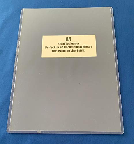 HARD PLASTIC A4 PHOTO TOPLOADER SLEEVES - Pack Of 10 (Ten)