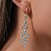 Vuskdtei18K Gold Plated Sea Blue Waterdrop Gemstone Dangle Earrings for Women, Hypoallergenic Cubic Zirconia, Elegant Chandelier Drop Earrings, Statement Jewelry Gifts Fashion (0144-Flower-Blue)