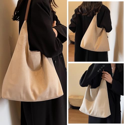 Image of Suede Bag for Women New Suede Tote Bags for Women Retro Slouchy Bag Brown Shoulder Bag Hobo Handbag