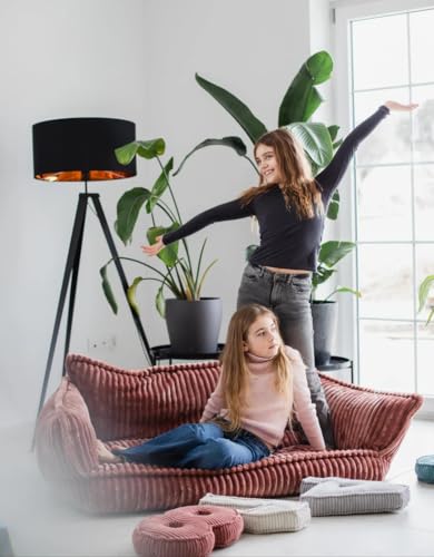 chilly pilley® Kinder Sofa aus weichem Cord – Bequeme Kindercouch mit abnehmbaren, waschbaren Bezügen – Erhältlich in vielen Farben, ideal zum Spielen, Lesen und Entspannen (Olivgrün)