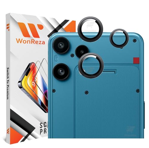 Image of Pack 3- Camera lens Protector Ring for Nothing 3A Lite 5G Camera Tempered Glass Aluminum Alloy Rings, Ultra-HD Metal Frame- Black