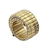 ステンレススチール 伸縮性時計バンド メタルブレスレット 伸縮延長時計ストラップ 12 14 16 18 20mm ユニセックス 時計ストラップ 時計交換用ストラップ(Gold,18mm)