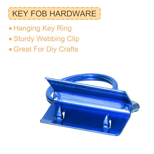 uxcell 20Pcs 25mm/ 1-inch Key Fob Hardware with Keychain Ring for Bag Webbing Wristlets Lanyards, Blue - Image 4