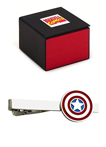 Captain America Avengers Silver Tone Tie Clip - 2.1 Inch in Marvel Comics Gift Box