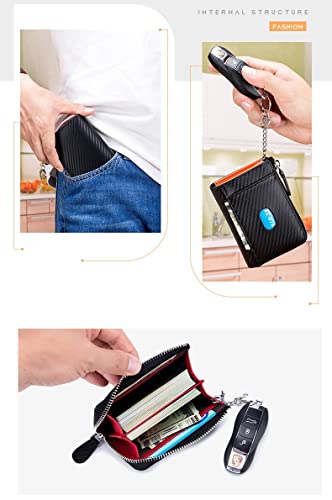 Compact RFID Blocking BAKUN Multi Credit Card Case Slim Wallet with Zipper Pocket Womens Ladies Mini Coin Purse(Black)4