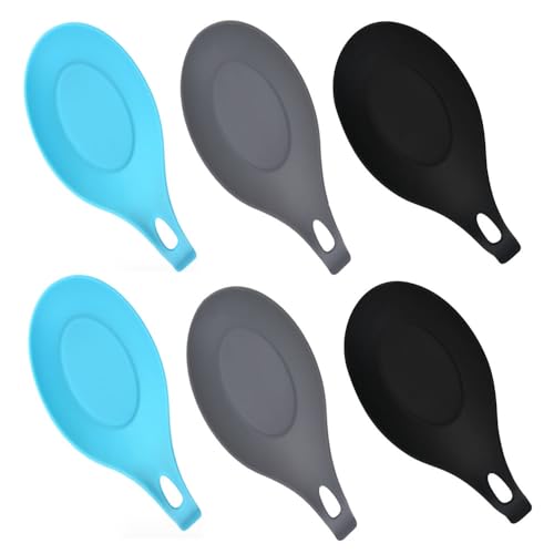 El Mejor Listado de Reposa Cucharas del mes. 42 Reposapiés de Cuchara para Estufa, 6 piezas Tapete De Cuchara De Utensilios, Soporte de cuchara de silicona resistente al calor, Silicona Cucharón, Reposapiés de Silicona para...