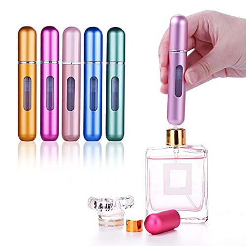 Portable Mini Refillable Perfume Atomizer Bottleï¼ŒAtomizer Perfume Bottle,Refillable Perfume Spray, Scent Pump Case, Perfume Atomizer Refillable Travel of 5ml,Random Color(QTY:1 Piece)