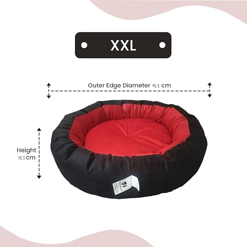 Image of XXL Size Dog Bed for Large Size Dogs and cat Bed Velvet Fabric Dual Color Red-Black Anti Skid Bottom Washable Export Quality Big Pet Bed