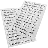 GARIOUANS 10 Sätze Selbstklebende Budget Etiketten Aufkleber für Geldsparordner und Umschläge Vielseitige Beschriftungsaufkleber für Tägliche Finanzorganisation Praktisch und Langlebig für