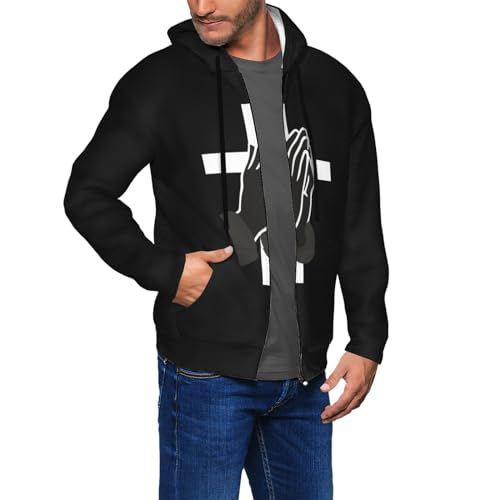 Men'S Jesus Saved My Life Adult Hoodie,Long Sleeve Zipper Cardigan With Hood With Pocket3