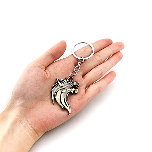 Image of Cool Wolf Head Car Decorations Badge Emblem Key chian 3D Nameplate Key Ring for Car Gift (Bronze Keychain)