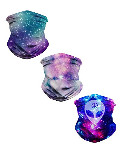 iHeartRaves Into The Sky Multi-Functional Face Cover Seamless Bandana Mask - 3 Pack