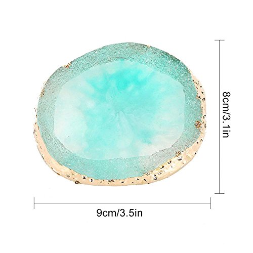 Naturharz Stein Nail Palettes für Nagel DIY Design Nail Art, Nagellack Make up Pallete Nail Art Polnisch Tool(Grün) – Bild 4