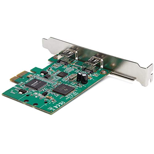 StarTech.com Tarjeta PCI Express de 2 Puertos FireWire - FireWire 1394a - con Chipset TI TSB82AA2 - Compatible con Windows y Mac (PEX1394A2V2), Negro