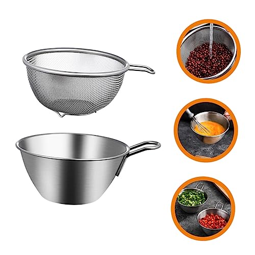 Set 2 Piezas Tazón y Colador Acero Inoxidable Cocina miniatura 3