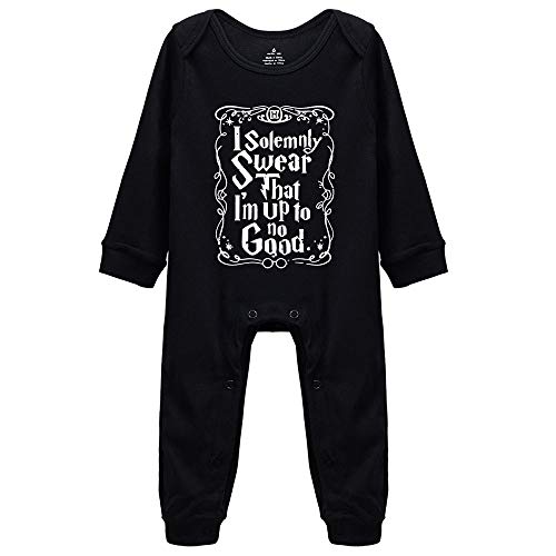 Image of Migsrater Baby Cotton Bodysuit Boy Girl I Solemnly Swear That I Am Up to No Good Newborn Romper