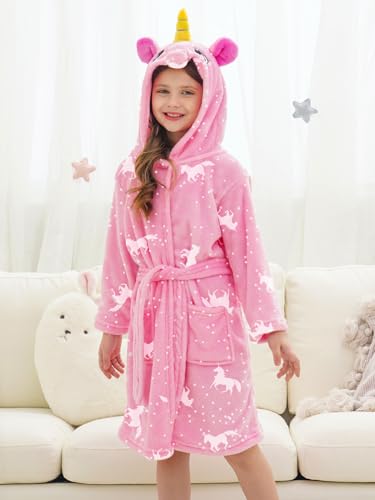 Image of Doctor Unicorn Soft Unicorn Hooded Bathrobe Sleepwear - Unicorn Gifts for Girls