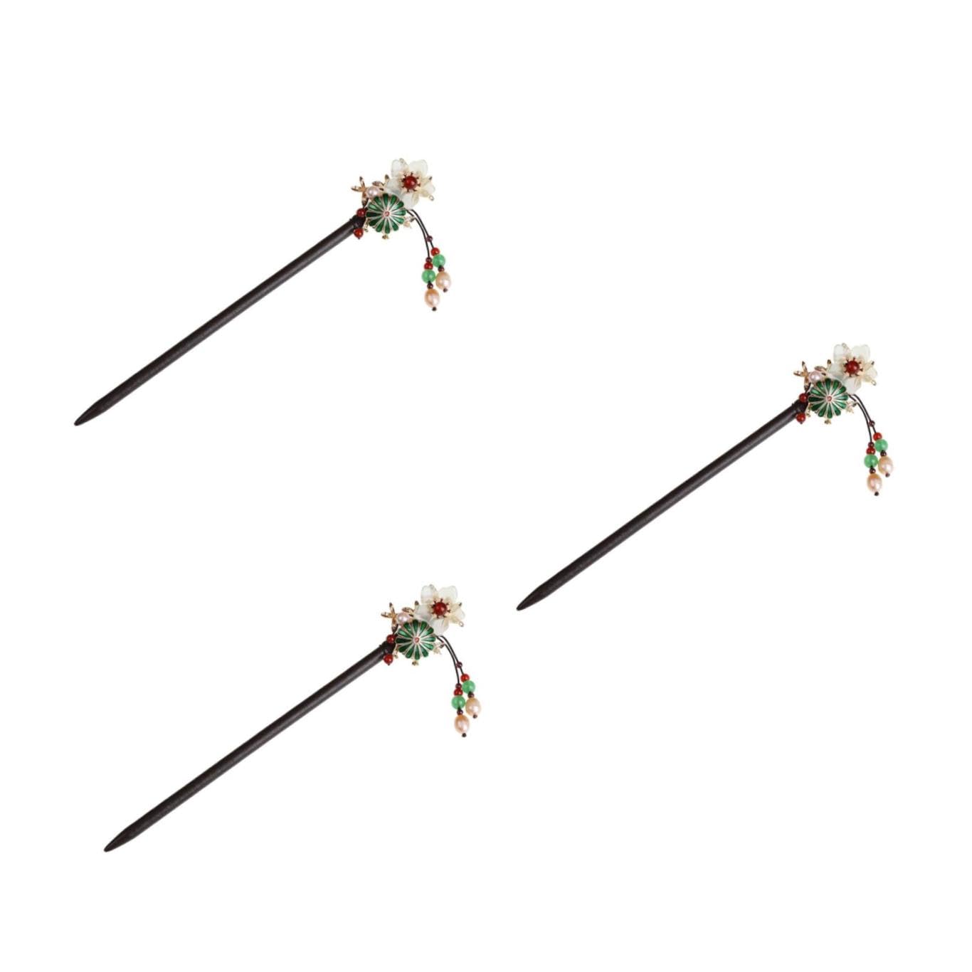 3pièces Épingle à Cheveux Vintage Accessoire De Coiffure Féminin Avec Frange Parfait Pour Événements Traditionnels Styles Anciens