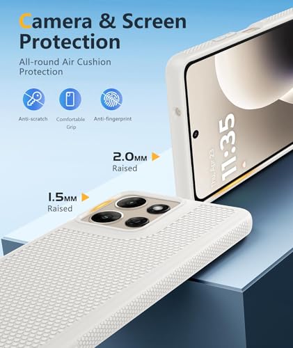 Image of FNTCASE for Moto G-Power 2026 Case: Motorola Moto G Power 2025 Case 14FT Military Grade Drop Protection with Screen Protector Shockproof Anti-Slip Sweat-Resistant Matte TPU Daily Phone Cover (White)