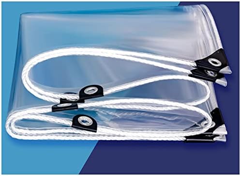 Transparent Tarpaulin PVC Rainproof Tarp with Metal Grommets Waterproof Tear-Proof Cold Resistant for Home Garden Greenhouse Truck Chicken Coop (Color : Clear, Size : 0.5x2m)