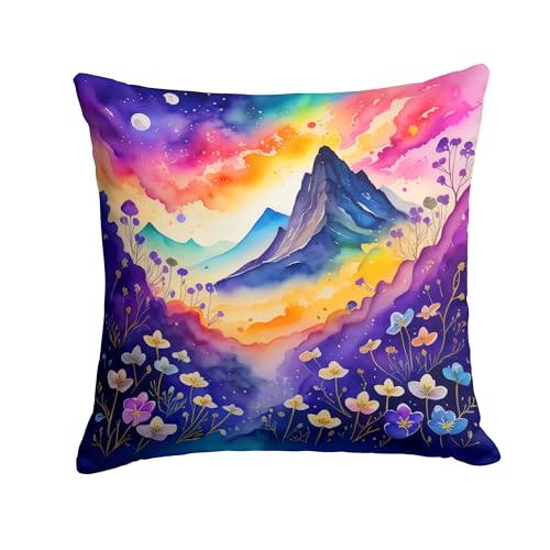Caroline's Treasures DAC1997PW1818 Colorful Violets Fabric Decorative Pillow Machine Washable, Indoor Outdoor Decorative Pillow for Couch, Bed or Patio, 18Hx18W
