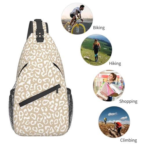 Image of SUPLUCHOM Sling Bag Leopard Pattern Hiking Daypack Crossbody Shoulder Backpack Travel Chest Pack for Men Women