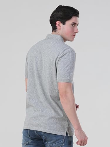 Image of TURMS Men's Casual Solid Polo T-Shirt, Odor Control, Stretchable & Breathable, Cotton Blend Fabric, Collared Neck, Half Sleeve