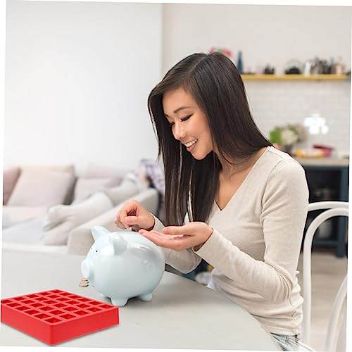 2 piezas cajas multi-rejilla para monedas rojo miniatura 7