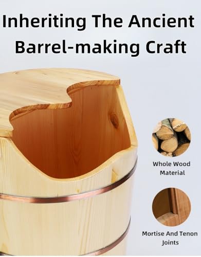 Cubeta de madera para baño de pies spa con tapa miniatura 3